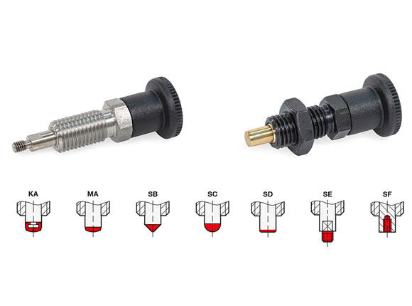 Indexoare cu plunger cu vârfuri speciale GN 81700