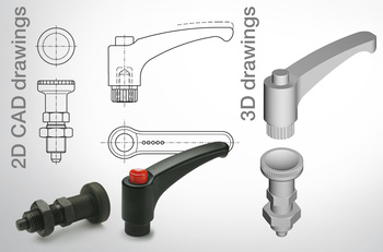 Main 3d 2d cad drawings elesa ganter